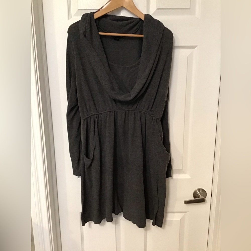 Plus Size Delirious Cowell neck tunic style top